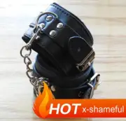 PU Leather Adjustable Restraints Wrist Hand Cuffs Binding Cosplay for Women