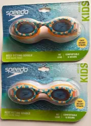 Speedo Kids Ages 3-6 Easy Adjustable Straps Goggles Set of Two New