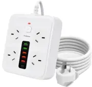 10 In1 Power Strip, Power Board with USB C with 4-Sockets Combo, 5-USB a 1-USB C