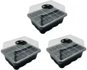 Plastic Seedling Tray with Transparent Lid, 9 Cells, Seedling Pot Set for Garden