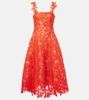 [Oscar de la Renta] Oscar de la Renta Guipure lace cocktail dress AU 16 red