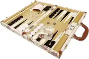 Middleton Games New! - 15-inch Luxurious Map Backgammon Set - White Board