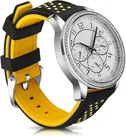 [Narako] Quick Release Silicone Watch Bands Divers Model Replacement Rubber Watch Strap 20mm 22mm 24mm 26mm Waterproof dot Bicolor Silver Buckle for Men and Women Sport
