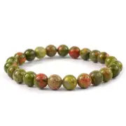 Amethyst 7 Chakra Rose Quartz Tiger Eye Jade Bracelet Reiki Healing Unakite