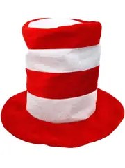 Plush Red and White Cat in the Hat Costume Hat