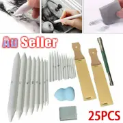 25pcs/set Sandpaper Blending Paper Stumps Sketch Extension Drawing Tools AU