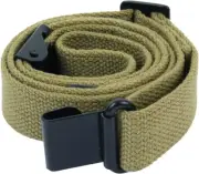 M1 Garand 1903 Two-Point Canvas Sling WW2 Hardware 1-1/4 Inch Swivels-OD GREEN