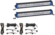 2x Kings 20" Double Row Light Bar 11,010 Lumens | 1 Lux @ 545 m IP67 + 2x Plug N Play Wiring Harness Kit