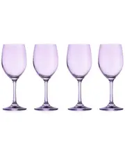 Godinger Set of 4 Veneto Amethyst White Wine Glasses