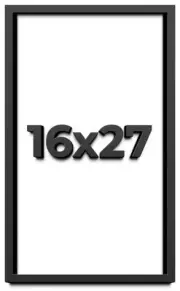 16x27 Shadow Box Frame Black | 1 inches Deep Real Wood Contemporary Shadowbox Di