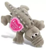 DolliBu Happy Mother's Day Plush Grey Alligator With Pink Heart - 14 Inches