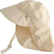 [Generic] Sun Hats for Kids | Toddler Sun Hat | UV Protection Adjustable Ventilated Comfortable Boonie for School Outdoor Fishing Park Gardening Backyard Beige