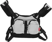 Sports Chest Bag for Men and Women Nylon Reflective Breathable Mesh Back Adjustable Lightweight Front Vest Pack Ideal for Workout Running Cycling and Adds Style to Street