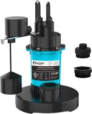 BOMGIE 1/2HP Sump Pump Submersible 2980GPH, Vertical Float Switch