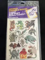 Vtg 80’s TSR Advanced Dungeon & Dragons Instant Rub Down “MONSTERS” Transfers