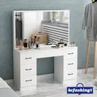 Dressing Table Large Mirror Jewellery Cabinet Vanity Makeup Organizer White