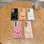 Phone Case For Samsung Galaxy Z Fold 7 Z Fold 6 Z Fold 5 Z Fold 4 Back Cover with Stand Holder Shockproof Retro TPU PU Leather