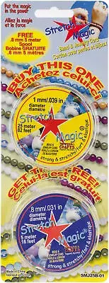 Stretch Magic Bead & Jewelry Cords 2/Pkg 1mmX25m & .8mmX5m-Clear (Pack of 2)