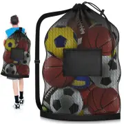 Extra Large Soccer Ball Bag 40" x 30" Drawstring Mesh Ball Bag with Pocket