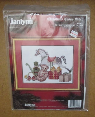 Janlynn Christmas Cross Stitch #77-613 Toys of Yesteryear 12'' x 9'' 1991