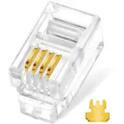 20Pack Telephone Modular Plug RJ9/RJ10/RJ22 4P4C Connector for Phone Handset ...