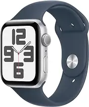 [Apple] Watch SE (2nd Gen) [GPS 44-mm] Smartwatch with Aluminum Case with Silver Sport Band S/M