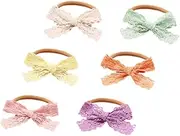 Beatifufu 6pcs Girl Candy Color Bow Headband Newborn Headbands Bow Headband Bow Headband Bow Headband Headband Lace Headband Hair Ties Headband Nylon