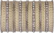 [Efulgenz] Indian Bangle Set Rhinestone Crystal Boho Oxidized Bracelet Metal Bangle Set Jewelry for Women