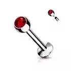 Piercing Labret Ear Ball Set Rhinestone Red