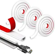 3M White Cable Trunking Self Adhesive Cable Management Trunking, Mini Flexible Cable Protectorl Half Round Cable Cover for Wires on Wall Floor Wire Trunking to Hide Wires for Electric Cables