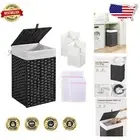 Stylish Collapsible Laundry Hamper with Lid & 2 Detachable Liners, 60L