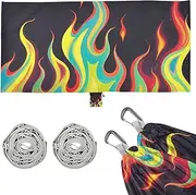 Black Fluorescent Cool Flame Color Hammocks with Tree Straps Fabric Hammock for Outside Camping Essentials