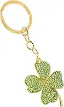 CHILDWEET Four Leaf Keychain Key Shackle Key Ring Keychain Charms Key Chains for Car Keys Keychain Lucky Leaf Keychain Cute Key Chains Keychain Cute Golden Zinc Alloy