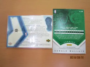 網拍讀賣~Gerald Wallace~sp限量新人RC球衣簽名卡/800~卡面簽~普特卡~共2張~350元~輕鬆付~