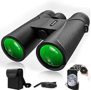 12x42 HD Binoculars for Adults with Universal Phone Adapter - High Power Binoculars with Super Bright and Large View- Lightweight Waterproof Binoculars for Bird Watching Hunting Outdoor Sports Travel