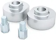 Front Leveling Kit - 2 inch Lift - Compatible with 4WD 1981-1996 Ford F150 F-150, 1981-1996 Bronco, 1983-1996 Ranger, 1991-1994 Explorer - Suspension Lower Strut Aluminum Silver Spacers