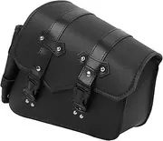 Cabilock 1Pc Motorcycle Side Bag Durable PU Tool Bag with Quick Disconnect Buckle Water Bottle Holder Black Hanging Design for Motorcycle Bike Road Mountain Use