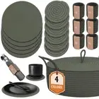 Round Placemats Set of 6 Placemats Washable Woven Placemats Set of 6 Placemat...