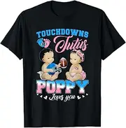 [X.Style] Touchdowns or Tutus Poppy Loves You Gender Reveal ds1971 T-Shirt (S) Black
