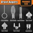14Pcs Drain Cleaner Combination Cutter Head Set Manganese Steel Spring PaHfm