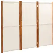 vidaXL 3-Panel Room Divider Cream White Privacy Screen Partition Separator