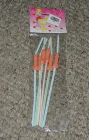 Drinking Penis Novelty Plastic Straws 6PCS IN PACK