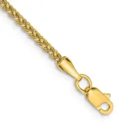 10" 14K Yellow Gold 2.00mm Light Wheat Anklet