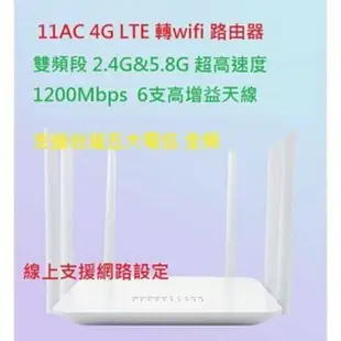【專業級全頻段】4G 2CA LTE SIM卡雙頻2.4G 5G 6天線 LT260A CAT6 路由器 分享器