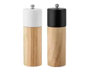 Salt and Pepper Mill - Adjustable Salt and Pepper Grinders Shakers with Ceramic Grinding Core - White + black (color bag)