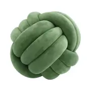 Zoe Velvet Knot Ball Cushion Olive Green