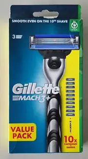 Gillette Mach 3 Men's Shaving Value Pack, Blade+10 Pack