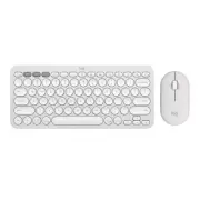 White Logitech Pebble 2 Combo, Wireless Keyboard and Mouse Combo Logi Bolt