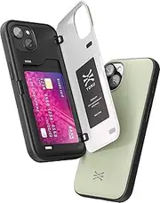 TORU CX Hybrid for iPhone 13 Mini Wallet Case | Dual Layer Slim Protective Hard Cover with Hidden 2-Credit Card Slot Holder - Green