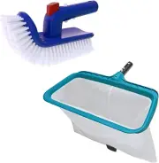 Pool Fine Mesh Rake Net with Pool Corner Brush